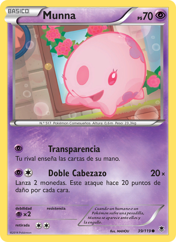 Munna 39 — Fuerzas Fantasmales (Spanish Pokémon TCG card)