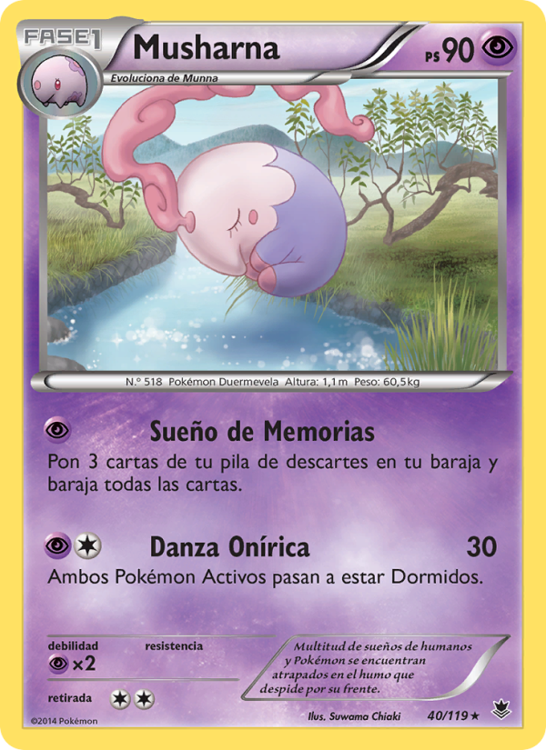 Musharna 40 — Fuerzas Fantasmales (Spanish Pokémon TCG card)