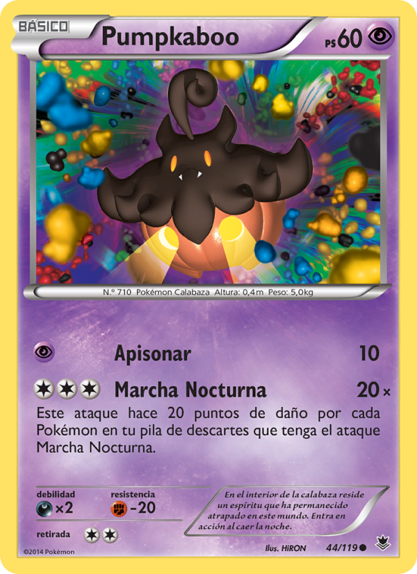 Pumpkaboo 44 — Fuerzas Fantasmales (Spanish Pokémon TCG card)