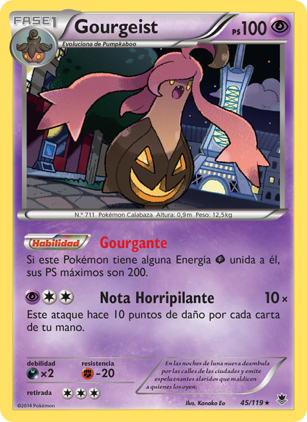 Gourgeist 45 — Fuerzas Fantasmales (Spanish Pokémon TCG card)
