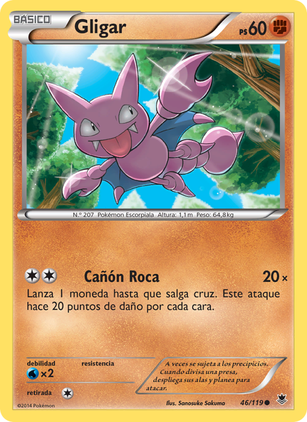 Gligar 46 — Fuerzas Fantasmales (Spanish Pokémon TCG card)