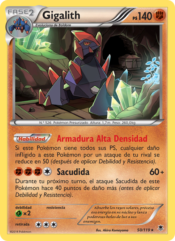 Gigalith 50 — Fuerzas Fantasmales (Spanish Pokémon TCG card)