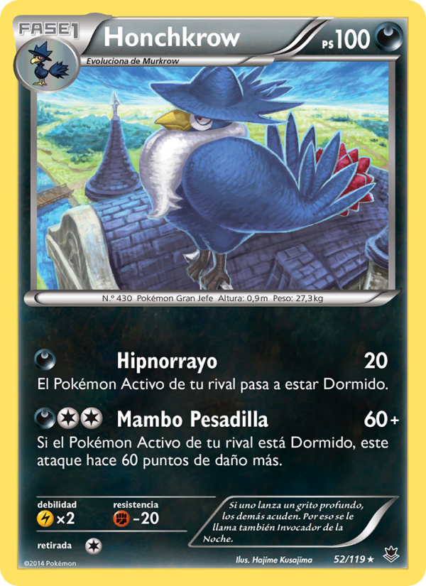 Honchkrow 52 — Fuerzas Fantasmales (Spanish Pokémon TCG card)