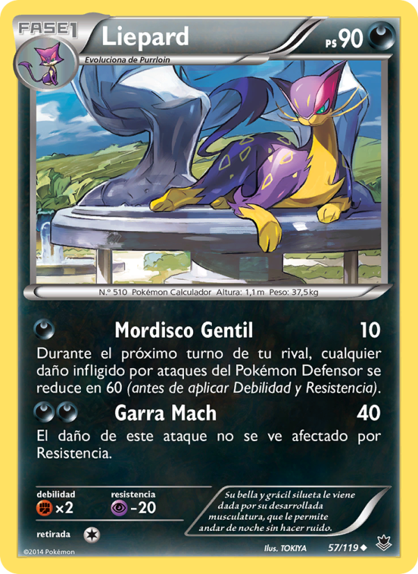 Liepard 57 — Fuerzas Fantasmales (Spanish Pokémon TCG card)