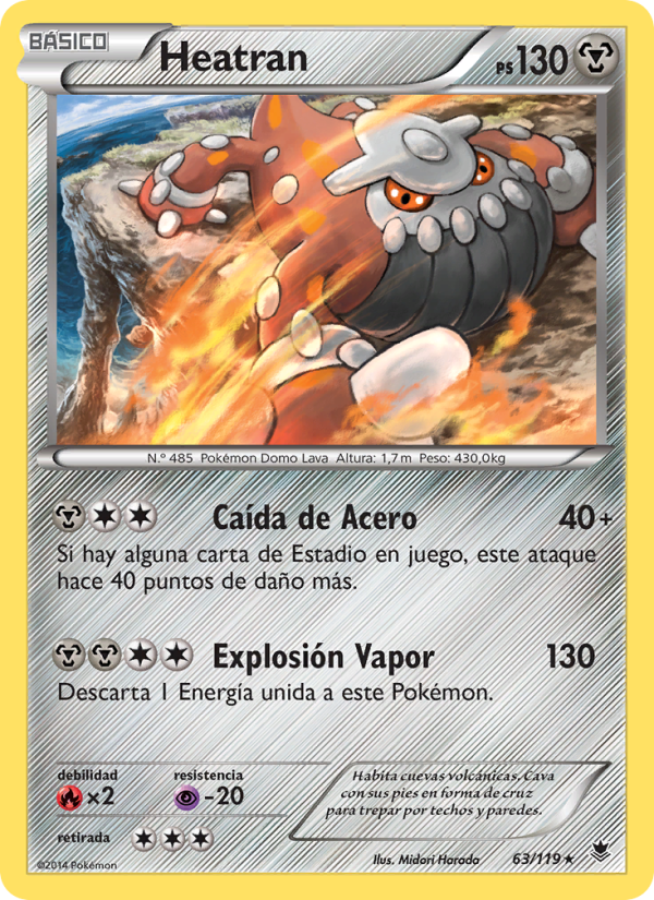 Heatran 63 — Fuerzas Fantasmales (Spanish Pokémon TCG card)