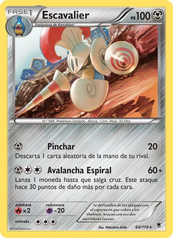 Escavalier 64 — Fuerzas Fantasmales (Spanish Pokémon TCG card)