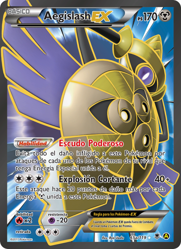 Aegislash EX 65a — Fuerzas Fantasmales (Spanish Pokémon TCG card)