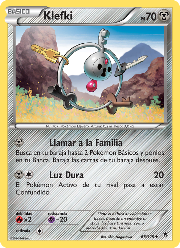 Klefki 66 — Fuerzas Fantasmales (Spanish Pokémon TCG card)