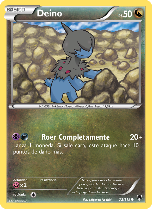 Deino 72 — Fuerzas Fantasmales (Spanish Pokémon TCG card)
