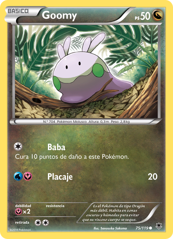 Goomy 75 — Fuerzas Fantasmales (Spanish Pokémon TCG card)