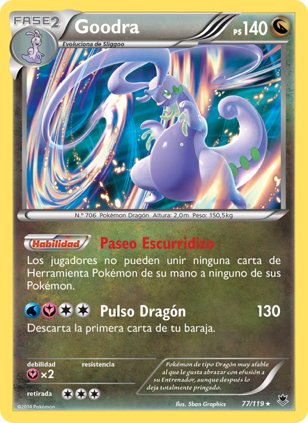 Goodra 77 — Fuerzas Fantasmales (Spanish Pokémon TCG card)