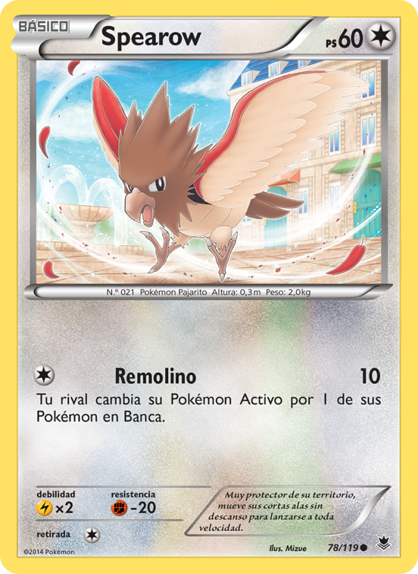 Spearow 78 — Fuerzas Fantasmales (Spanish Pokémon TCG card)