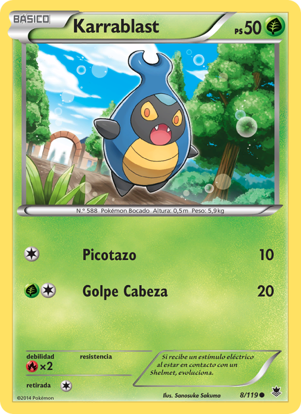 Karrablast 8 — Fuerzas Fantasmales (Spanish Pokémon TCG card)