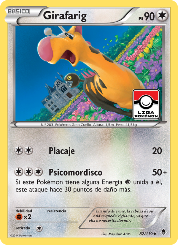 Girafarig 82 — Fuerzas Fantasmales (Spanish Pokémon TCG card)