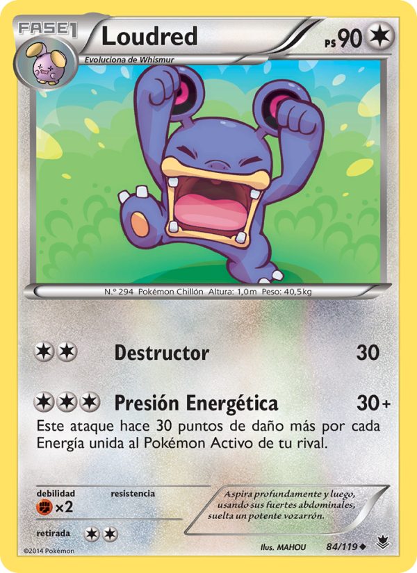 Loudred 84 — Fuerzas Fantasmales (Spanish Pokémon TCG card)