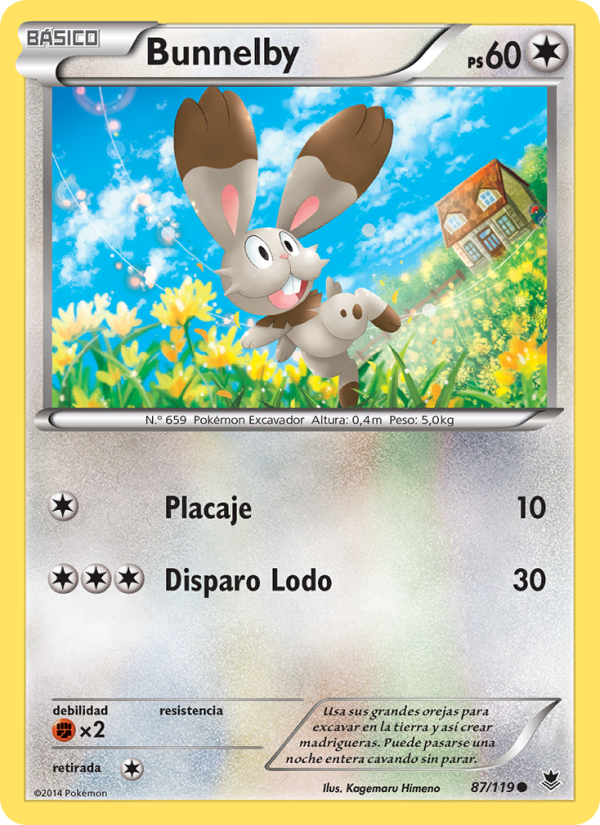 Bunnelby 87 — Fuerzas Fantasmales (Spanish Pokémon TCG card)