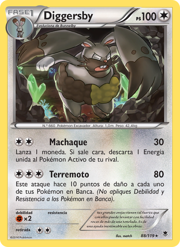 Diggersby 88 — Fuerzas Fantasmales (Spanish Pokémon TCG card)