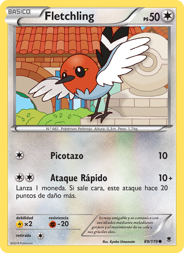 Fletchling 89 — Fuerzas Fantasmales (Spanish Pokémon TCG card)