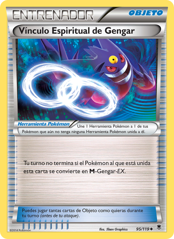 Vínculo Espiritual de Gengar 95 — Fuerzas Fantasmales (Spanish Pokémon TCG card)
