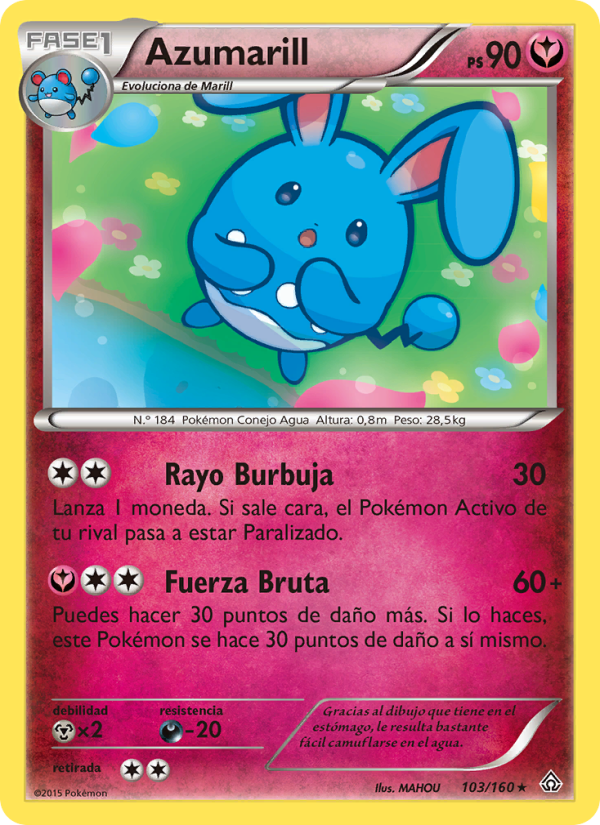 Azumarill 103 — Duelos Primigenios (Spanish Pokémon TCG card)