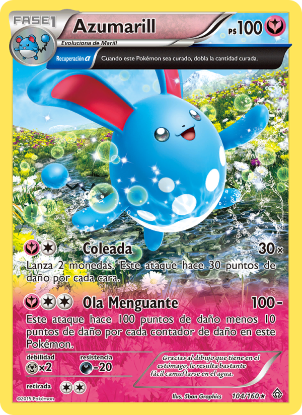 Azumarill 104 — Duelos Primigenios (Spanish Pokémon TCG card)