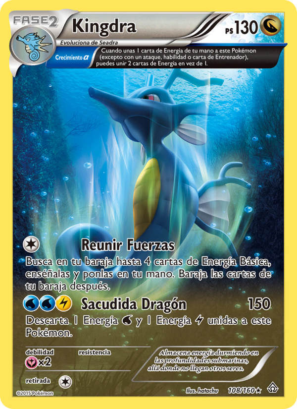 Kingdra 108 — Duelos Primigenios (Spanish Pokémon TCG card)