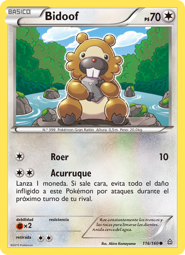 Bidoof 116 — Duelos Primigenios (Spanish Pokémon TCG card)
