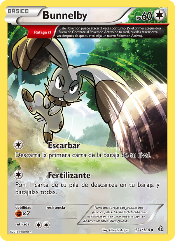 Bunnelby 121 — Duelos Primigenios (Spanish Pokémon TCG card)