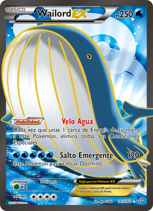 Wailord EX 147 — Duelos Primigenios (Spanish Pokémon TCG card)