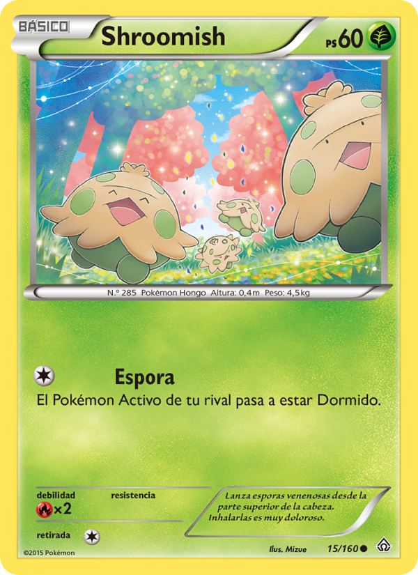 Shroomish 15 — Duelos Primigenios (Spanish Pokémon TCG card)