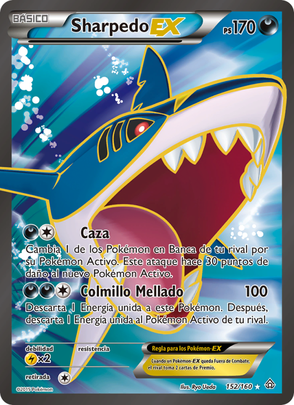 Sharpedo EX 152 — Duelos Primigenios (Spanish Pokémon TCG card)