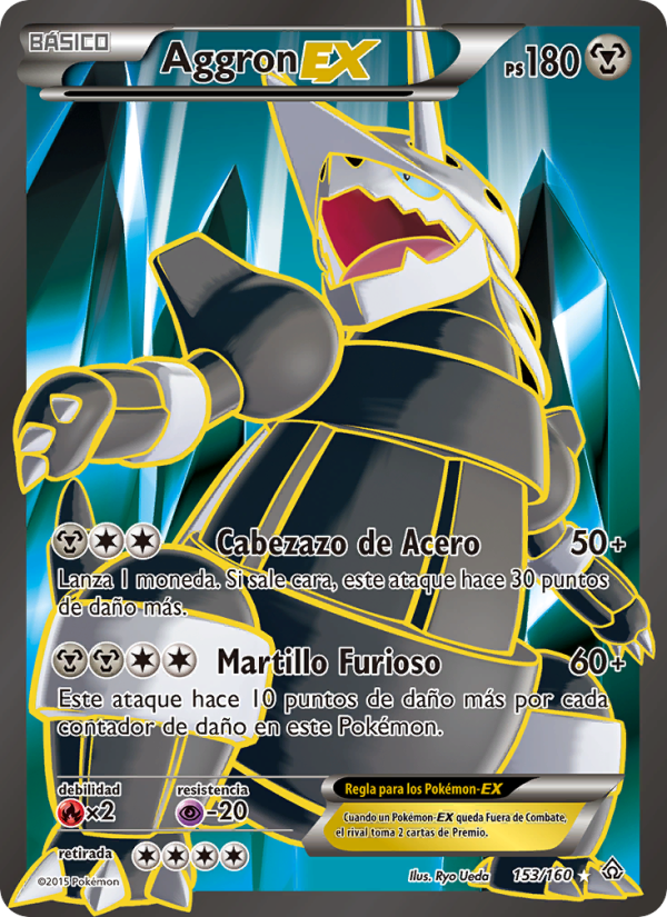 Aggron EX 153 — Duelos Primigenios (Spanish Pokémon TCG card)