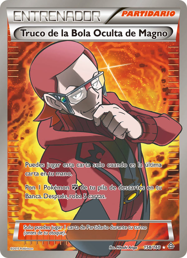 Truco de la Bola Oculta de Magno 158 — Duelos Primigenios (Spanish Pokémon TCG card)