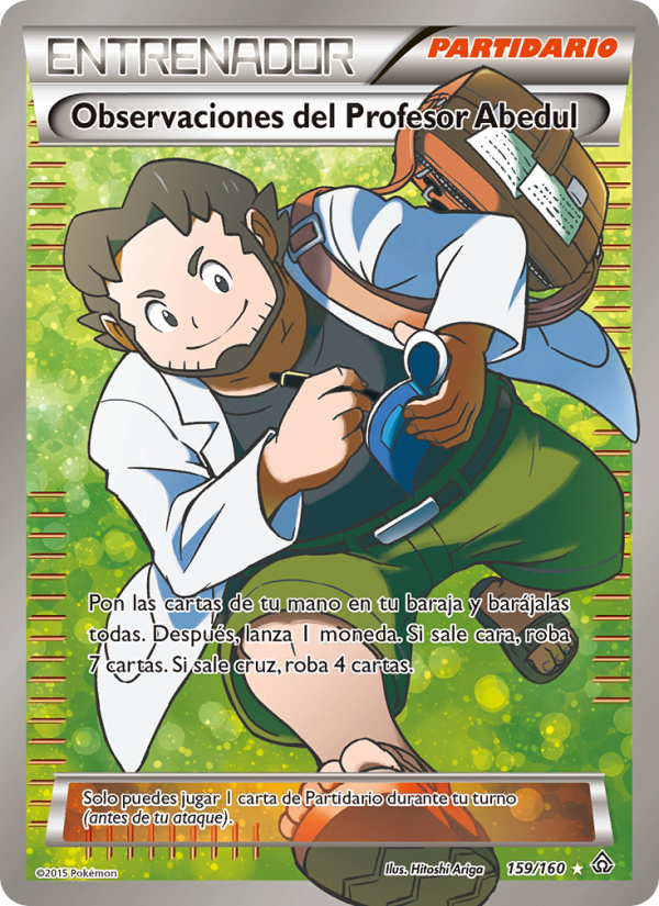 Observaciones del Profesor Abedul 159 — Duelos Primigenios (Spanish Pokémon TCG card)