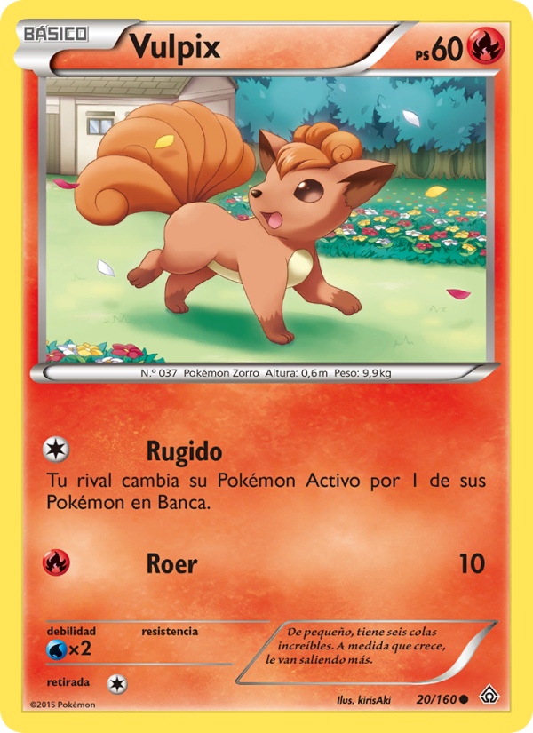 Vulpix 20 — Duelos Primigenios (Spanish Pokémon TCG card)