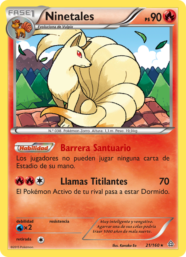 Ninetales 21 — Duelos Primigenios (Spanish Pokémon TCG card)