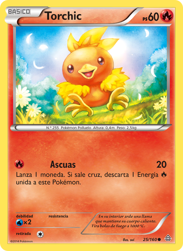 Torchic 25 — Duelos Primigenios (Spanish Pokémon TCG card)