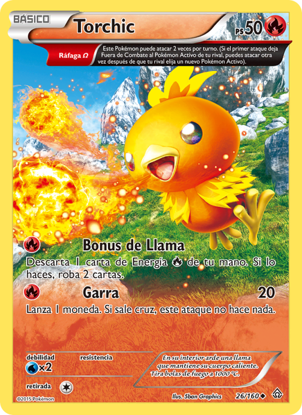 Torchic 26 — Duelos Primigenios (Spanish Pokémon TCG card)