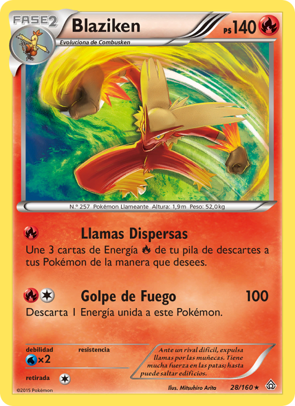 Blaziken 28 — Duelos Primigenios (Spanish Pokémon TCG card)
