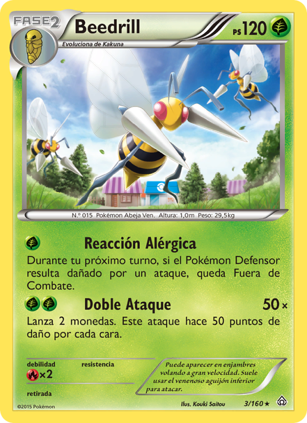 Beedrill 3 — Duelos Primigenios (Spanish Pokémon TCG card)