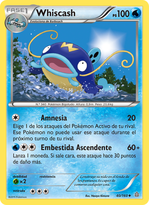 Whiscash 40 — Duelos Primigenios (Spanish Pokémon TCG card)