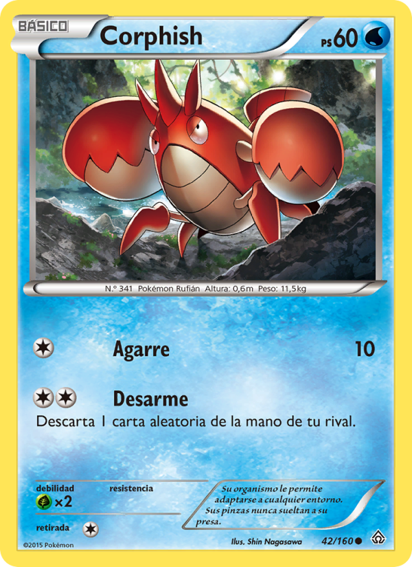 Corphish 42 — Duelos Primigenios (Spanish Pokémon TCG card)