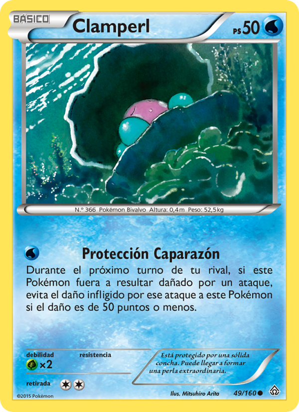 Clamperl 49 — Duelos Primigenios (Spanish Pokémon TCG card)
