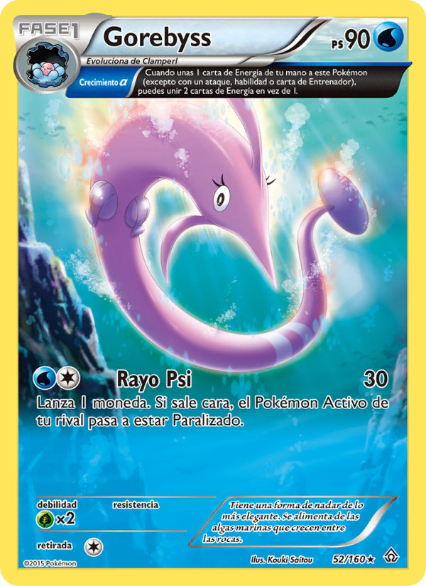 Gorebyss 52 — Duelos Primigenios (Spanish Pokémon TCG card)