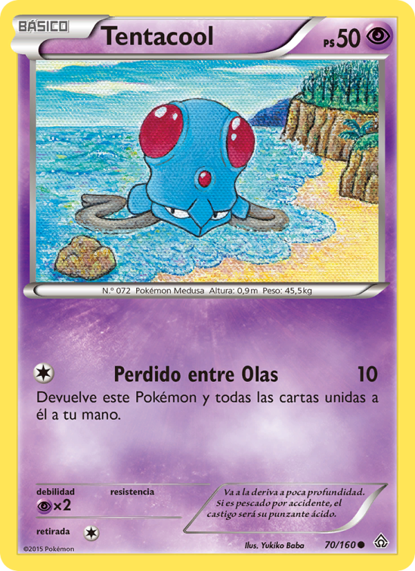 Tentacool 70 — Duelos Primigenios (Spanish Pokémon TCG card)