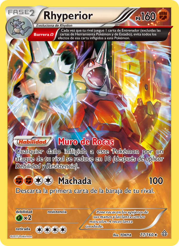 Rhyperior 77 — Duelos Primigenios (Spanish Pokémon TCG card)