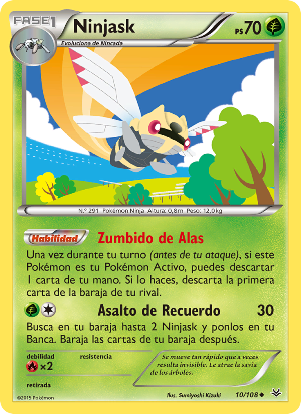 Ninjask 10 — Cielos Rugientes (Spanish Pokémon TCG card)