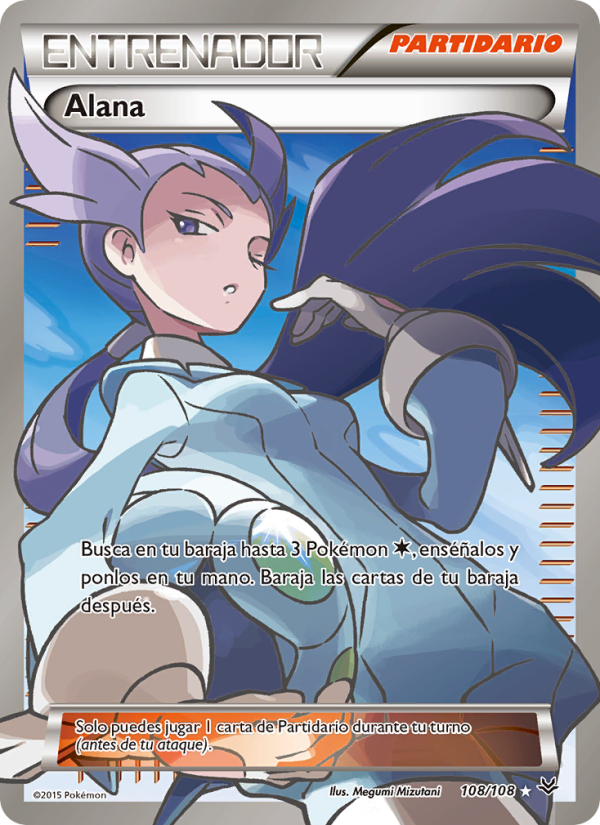 Alana 108 — Cielos Rugientes (Spanish Pokémon TCG card)