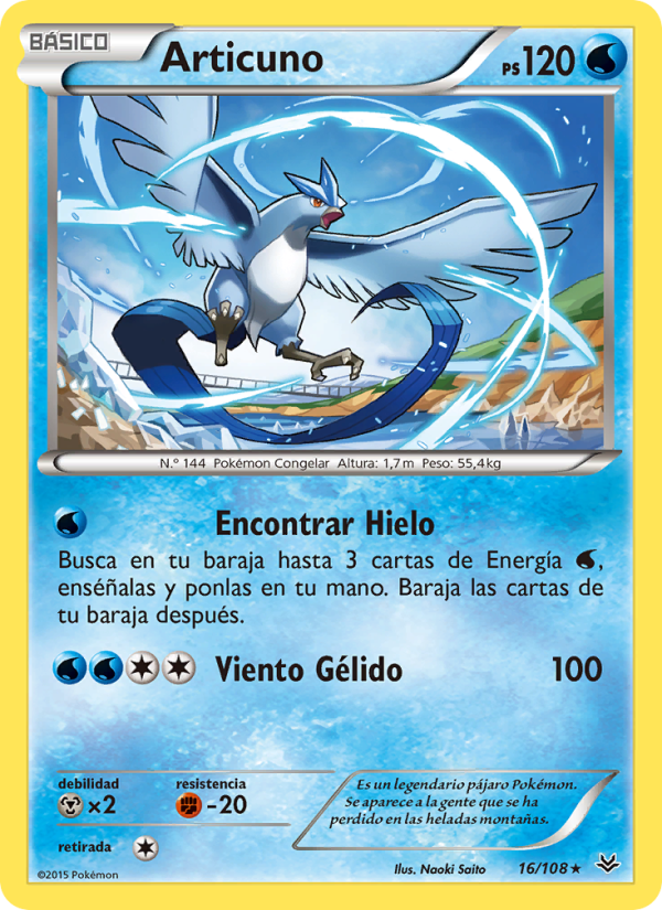 Articuno 16 — Cielos Rugientes (Spanish Pokémon TCG card)