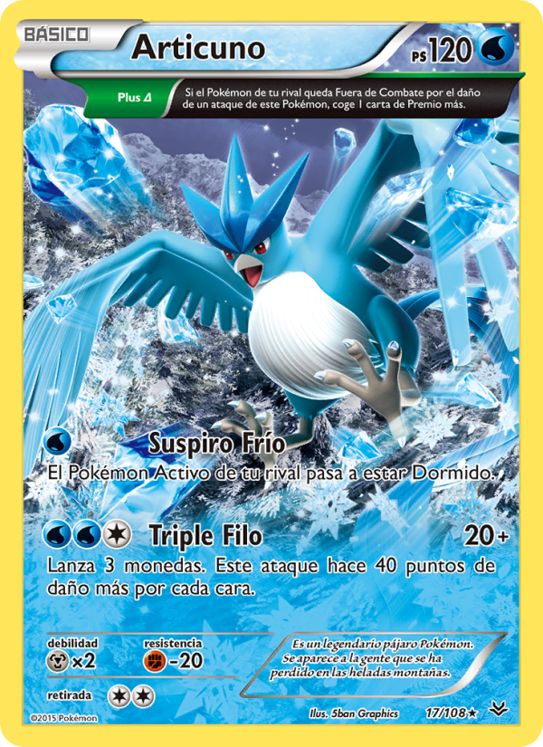 Articuno 17 — Cielos Rugientes (Spanish Pokémon TCG card)
